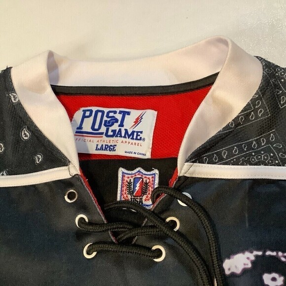 Post Game Large Biggie Smalls Red Black Hockey Jersey 92 Notorous B.I.G Wallace - Picture 6 of 12